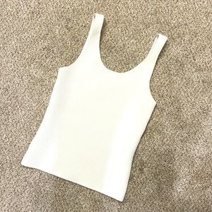 LINE AND DOT white knit tank top, S